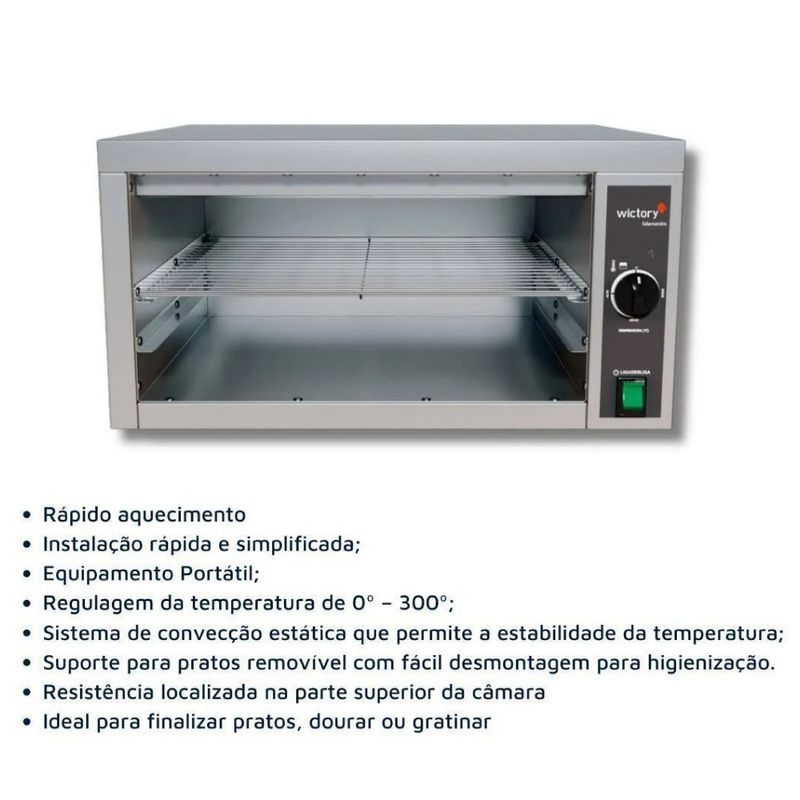 FORNO-GRATINADOR-SALAMANDRA-ELETRICO-WS-35-INOX-220V---WICTORY