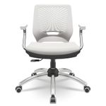 CADEIRA-BEEZI-GIRATORIA-VINIL-BRANCO-BASE-E-BRACO-CROMADA-REGULADOR-ENCOSTO---PLAXMETAL