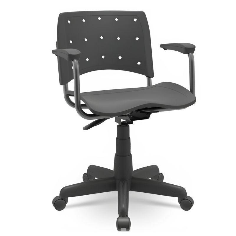 CADEIRA-SECRETARIA-GIRATORIA-ERGOPLAX-PRETA-COM-BRACO---PLAXMETAL