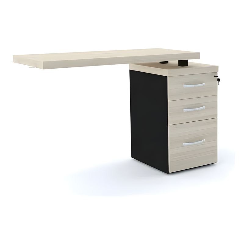 MESA-COMPLEMENTO-4-GAVETAS-75X104X45-NOGUEIRA-E-PRETO---PANDIN