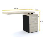 MESA-COMPLEMENTO-4-GAVETAS-75X104X45-NOGUEIRA-E-PRETO---PANDIN