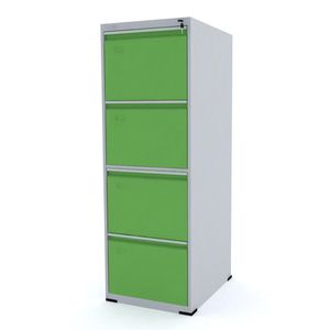 Arquivo De Aço 133X47x57 4 Gavetas Oficio Portas Verde - Pandin