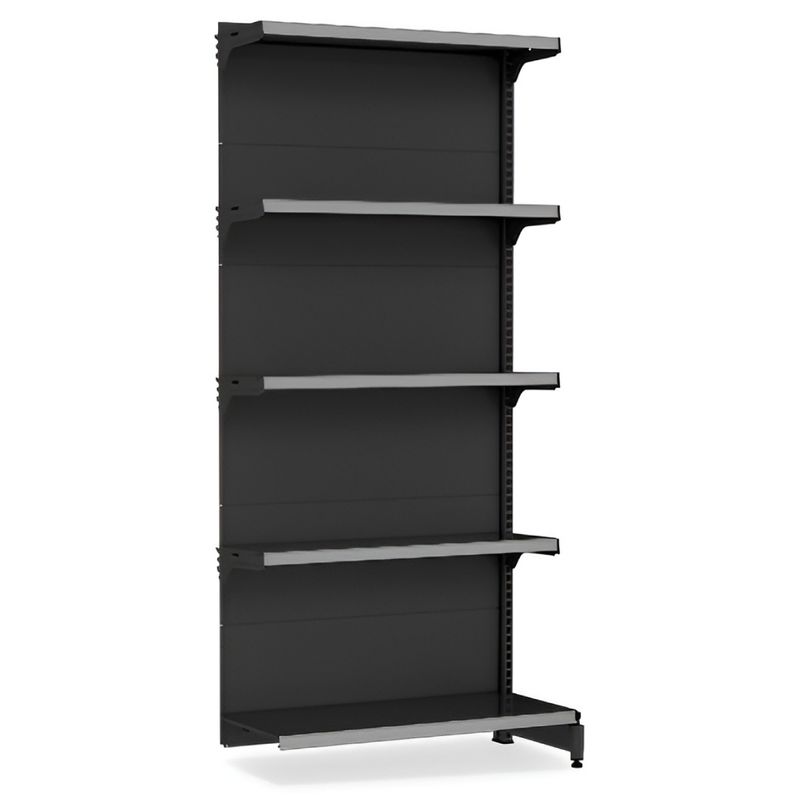 GONDOLA-PAREDE-CONTINUACAO-BASE-40CM-202X90X30-5-PRATELEIRAS-40KG-PRETO---AMAPA