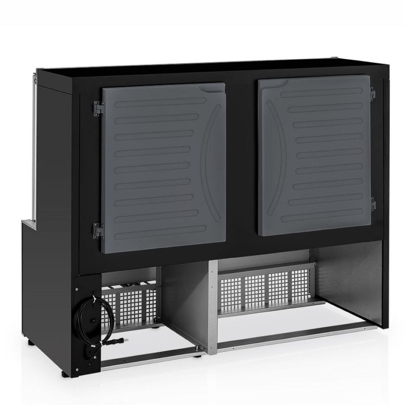 VITRINE-REFRIGERADA-CONFEITARIA-AURORA-SERPENTINA-GPEA-175R-PRETO-VIDRO-RETO-220V---GELOPAR