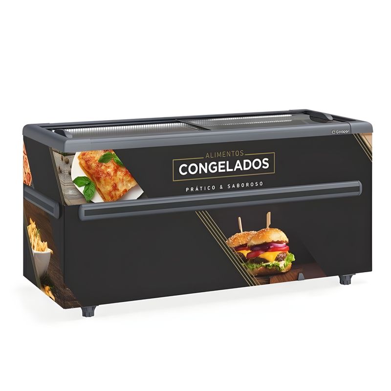 BALCAO-REFRIGERADO-ILHA-GHDI-500-PR-VIDRO-RETO-PRETO-220V---GELOPAR