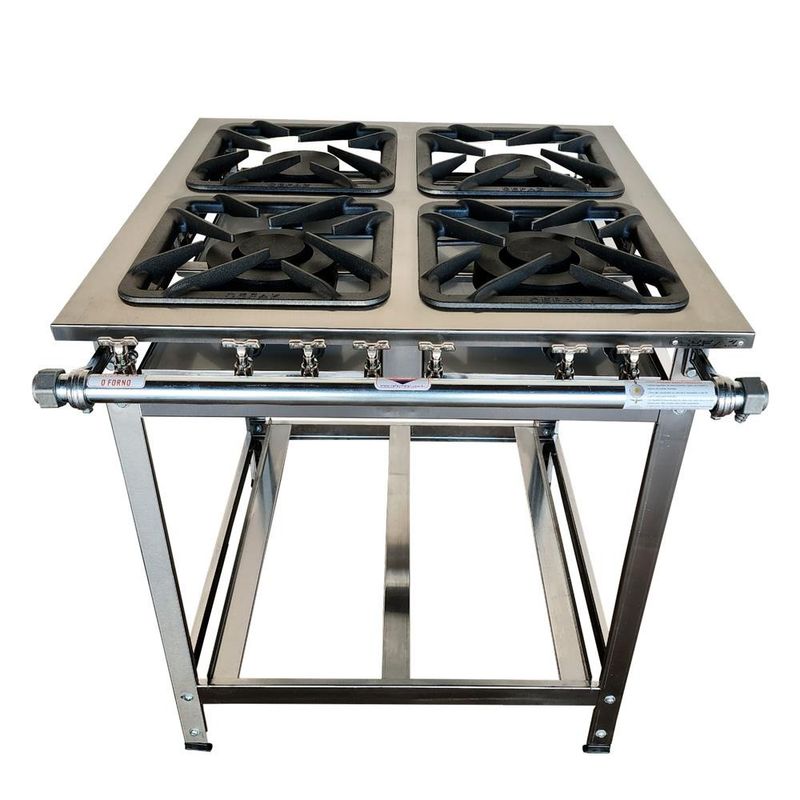 FOGAO-4-BOCAS-30X30-GOLD-CFZG-127-INOX-GAS-GLP-BAIXA-PRESSAO-PERFIL-7CM-DE-PE---CEFAZ