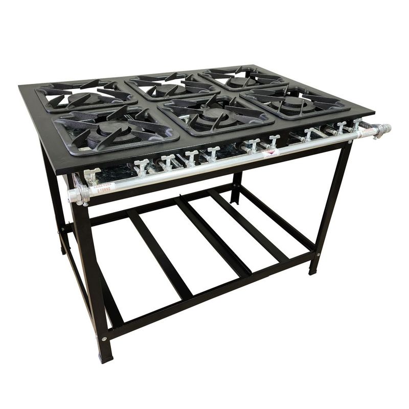 FOGAO-6-BOCAS-40X40-GOLD-C-CFZG-158-GAS-GLP-BAIXA-PRESSAO-PERFIL-10CM-DE-PE-CENTRO-COZINHA---CEFAZ