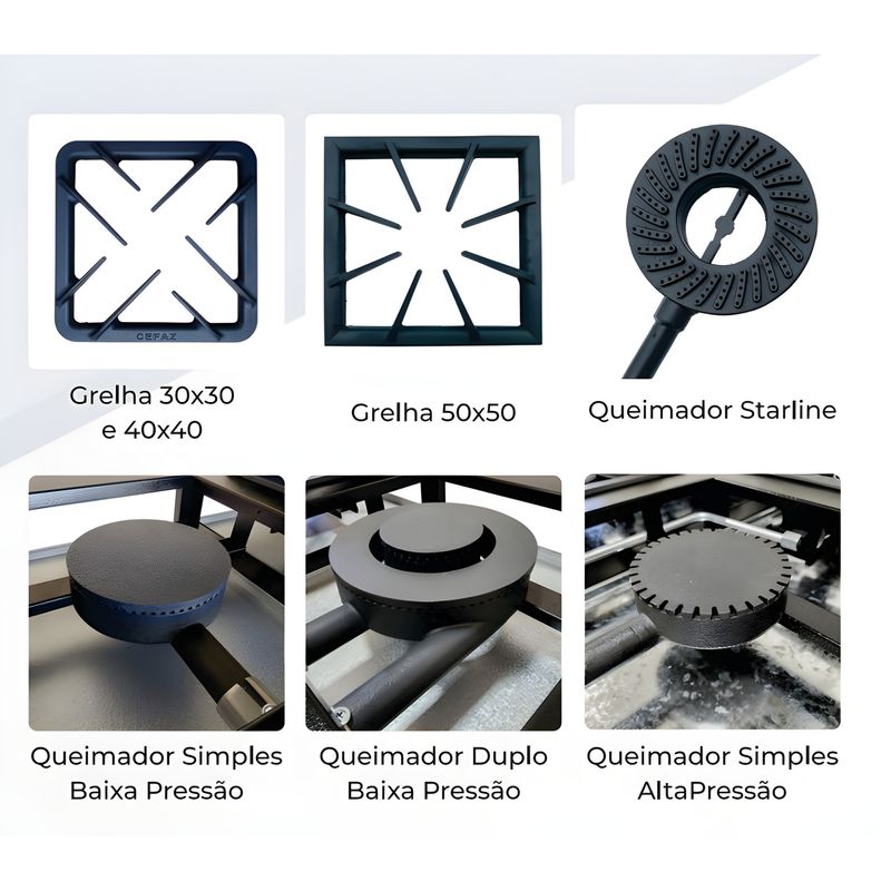 FOGAO-6-BOCAS-30X30-GOLD-CFZG-134-GAS-GLP-BAIXA-PRESSAO-PERFIL-7CM-DE-PE---CEFAZ