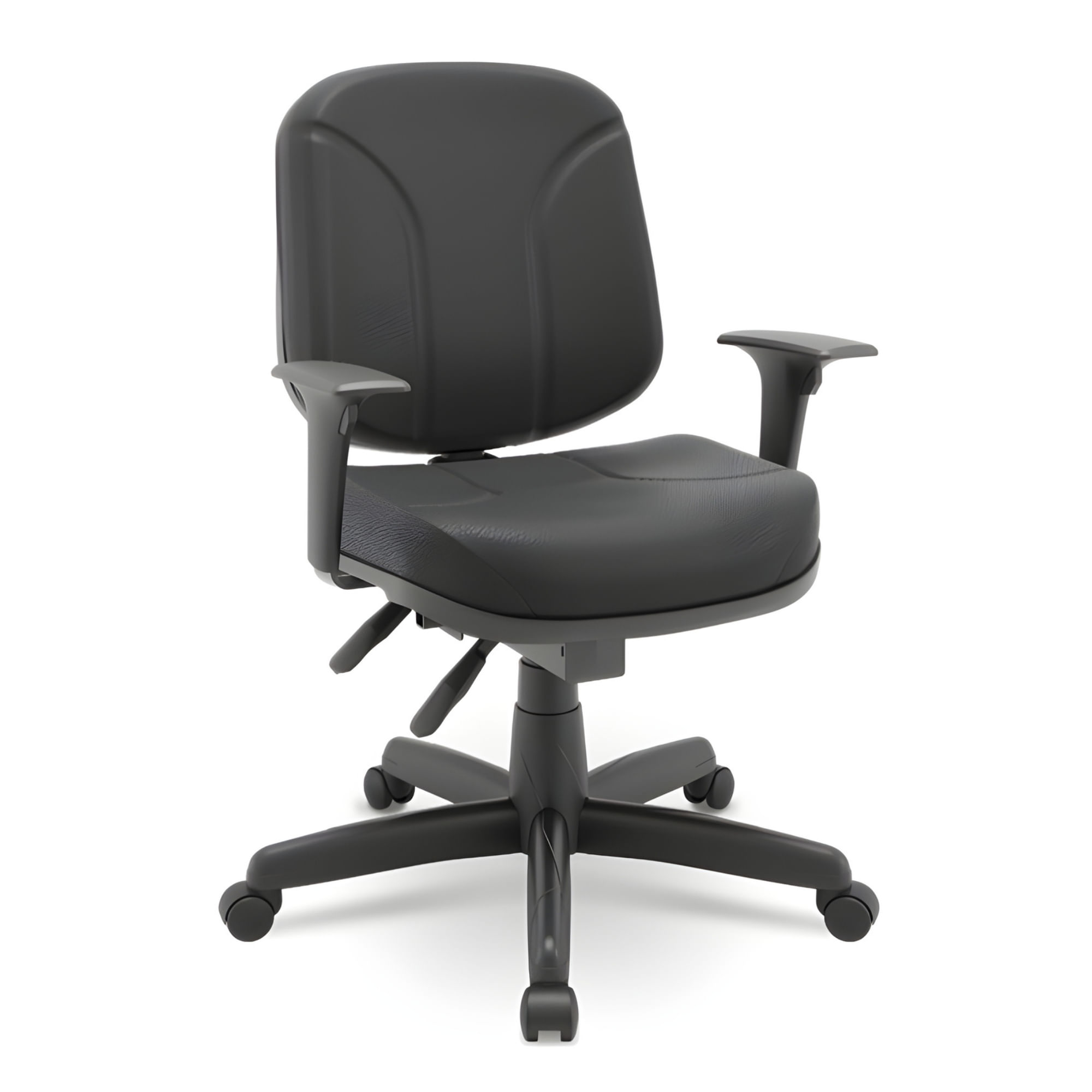 ODIUM blackl ブラックメタル Cadeira Operativa Diretor Backsystem Couro Preto - Plaxmetal