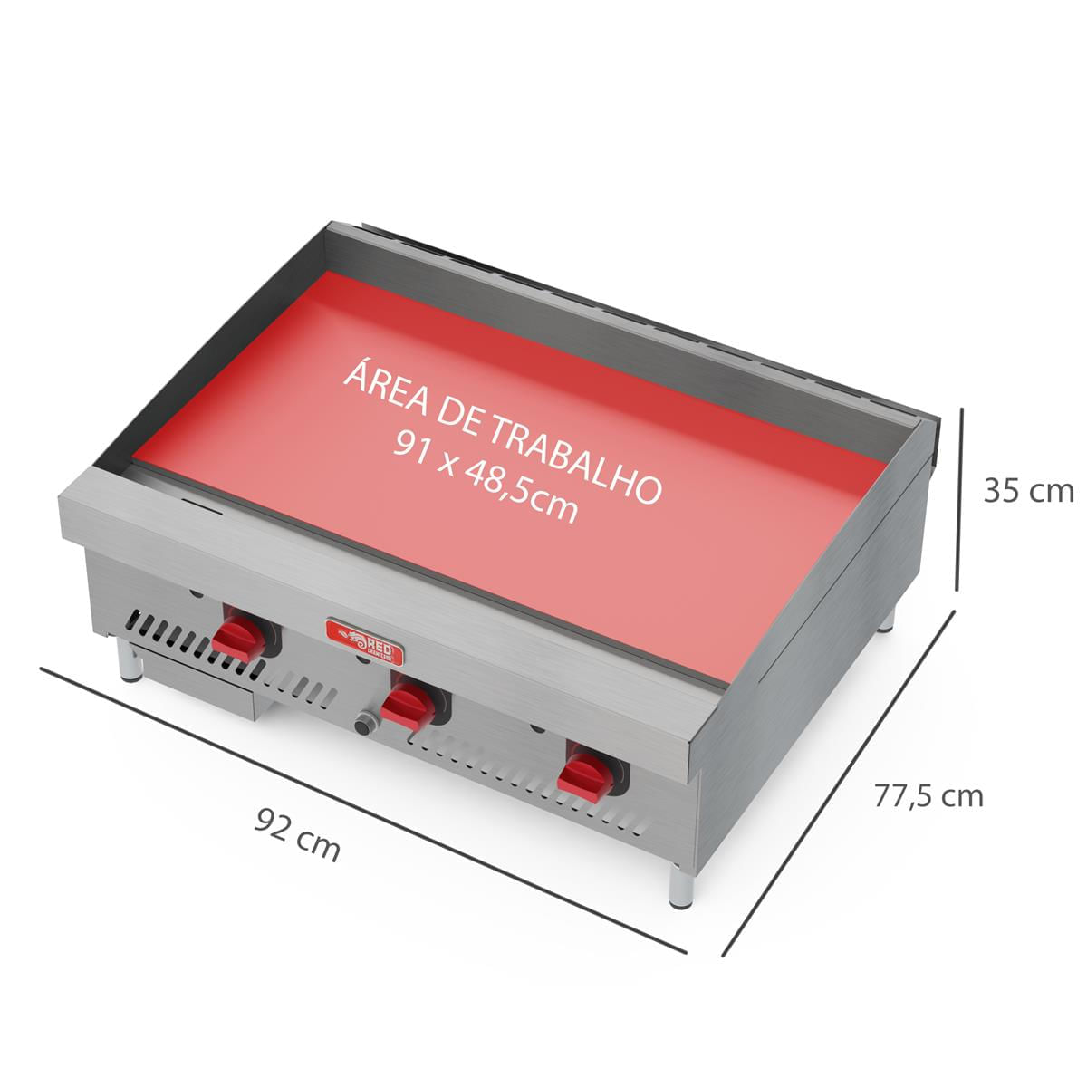Chapa Gas Glp Chexp-915 Suporte Hamburguer - Red Chameleon