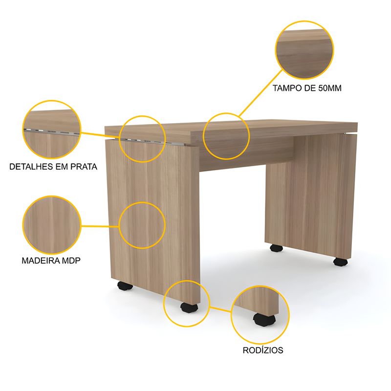 MESA-APARADOR-82X90X50-PE50-NATURALE-DETALHE-PRETO---PANDIN