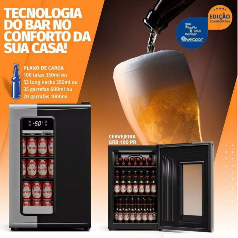 CERVEJEIRA-GRB-100-PRETO-95L-PORTA-VIDRO-127V---GELOPAR