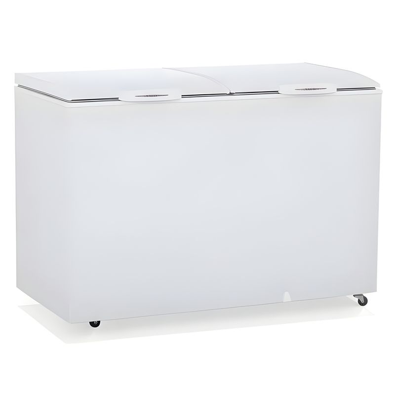 FREEZER-HORIZONTAL-DUPLA-ACAO-GHB-410-BIN-INVERTER-BRANCO-2-TAMPAS-CEGA-411L-BIVOLT---GELOPAR