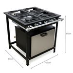 FOGAO-4-BOCAS-30X30-GOLD-CFZG-127-GAS-GLP-BAIXA-PRESSAO-PERFIL-7CM-COM-FORNO---CEFAZ