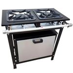 FOGAO-2-BOCAS-30X30-GOLD-CFZG-118-GAS-BAIXA-PRESSAO-PERFIL-7CM-COM-FORNO---CEFAZ