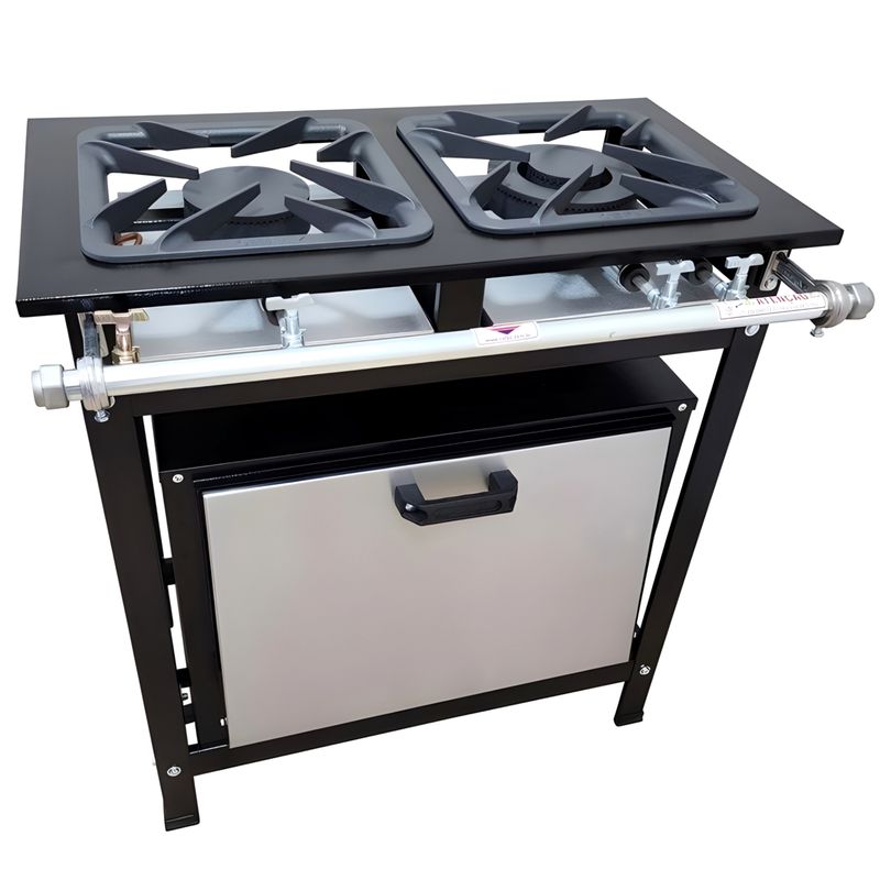 FOGAO-2-BOCAS-30X30-GOLD-CFZG-118-GAS-BAIXA-PRESSAO-PERFIL-7CM-COM-FORNO---CEFAZ