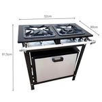 FOGAO-2-BOCAS-30X30-GOLD-CFZG-118-GAS-BAIXA-PRESSAO-PERFIL-7CM-COM-FORNO---CEFAZ