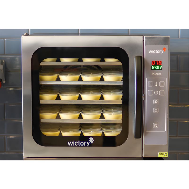 KIT-FORNO-MINI-CONVECTOR-PARA-PUDIM-ELETRICO-WCPP-535-COM-VAPOR-220V---CAVALETE-INOX---WICTORY