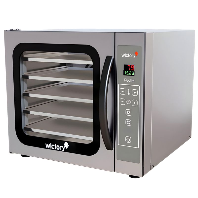 KIT-FORNO-MINI-CONVECTOR-PARA-PUDIM-ELETRICO-WCPP-535-COM-VAPOR-220V---CAVALETE-INOX---WICTORY