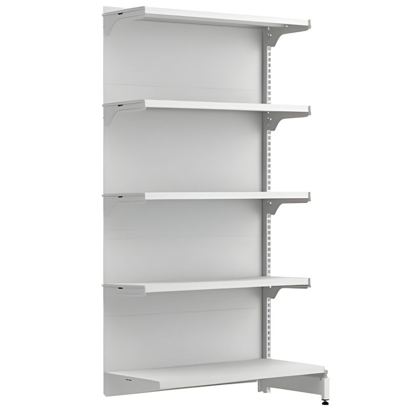 GONDOLA-PAREDE-CONTINUACAO-202X90X30-40CM-BRANCO-4-BANDEJAS---AMAPA