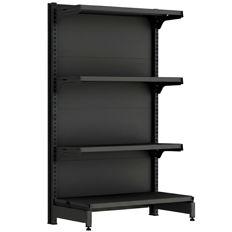 GONDOLA-PONTA-137X78-3-BANDEJAS-30CM---BASE-40CM-PRETO---AMAPA