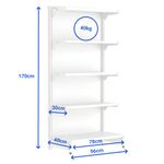 GONDOLA-PONTA-170X78-4-BANDEJAS-30CM---BASE-40CM-BRANCO---AMAPA