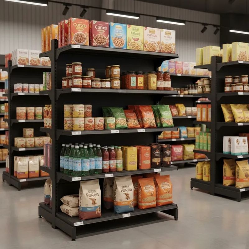 GONDOLA-PONTA-170X78-4-BANDEJAS-30CM---BASE-40CM-PRETO---AMAPA