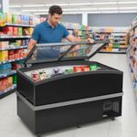 BALCAO-REFRIGERADO-EXPOSITOR-ILHA-DUPLA-ACAO-LED-GISM-150-PRETO-BIVOLT---GELOPAR