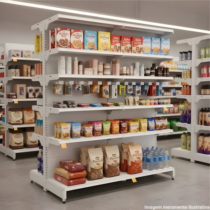 GONDOLA-CENTRO-CONTINUACAO-170X90-4-BANDEJAS-60CM---BASE-80CM-BRANCO---AMAPA