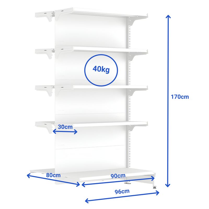 GONDOLA-CENTRO-CONTINUACAO-170X90-4-BANDEJAS-60CM---BASE-80CM-BRANCO---AMAPA