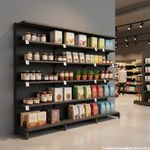 GONDOLA-PAREDE-CONTINUACAO-170X90-4-BANDEJAS-30CM---BASE-40CM-PRETO---AMAPA