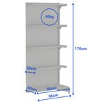 GONDOLA-PAREDE-CONTINUACAO-170X90-4-BANDEJAS-30CM---BASE-40CM-PRETO---AMAPA