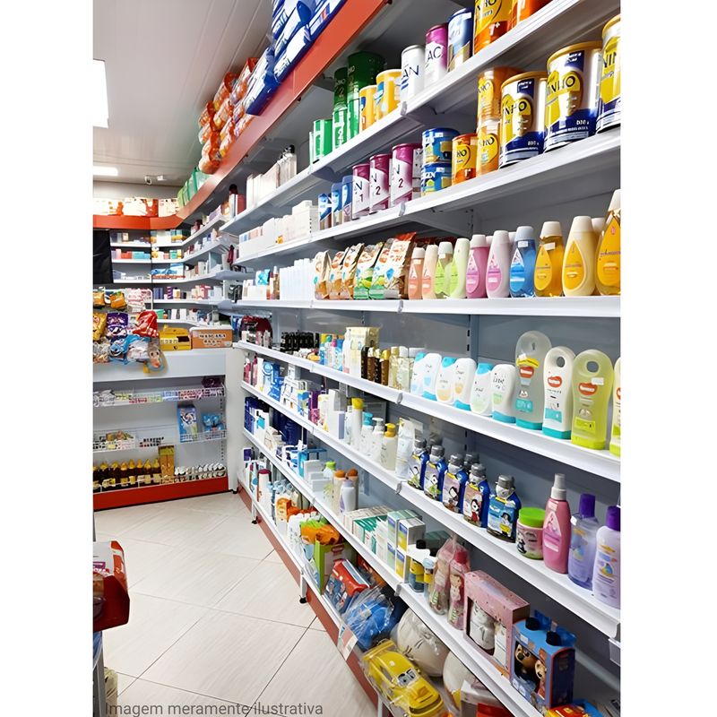 GONDOLA-PAREDE-CONTINUACAO-202X90-4-BANDEJAS-30CM---BASE-40CM-BRANCO---AMAPA