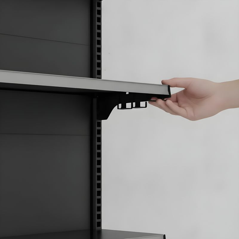 GONDOLA-PAREDE-CONTINUACAO-202X90-4-BANDEJAS-30CM---BASE-40CM-PRETO---AMAPA