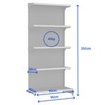 GONDOLA-PAREDE-CONTINUACAO-202X90-4-BANDEJAS-30CM---BASE-40CM-PRETO---AMAPA