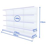 GONDOLA-3-PAREDE-CONTINUACAO-170X90-4-BANDEJAS-30CM---BASE-40CM-BRANCO-PORTA-ETIQUETA-AZUL---AMAPA