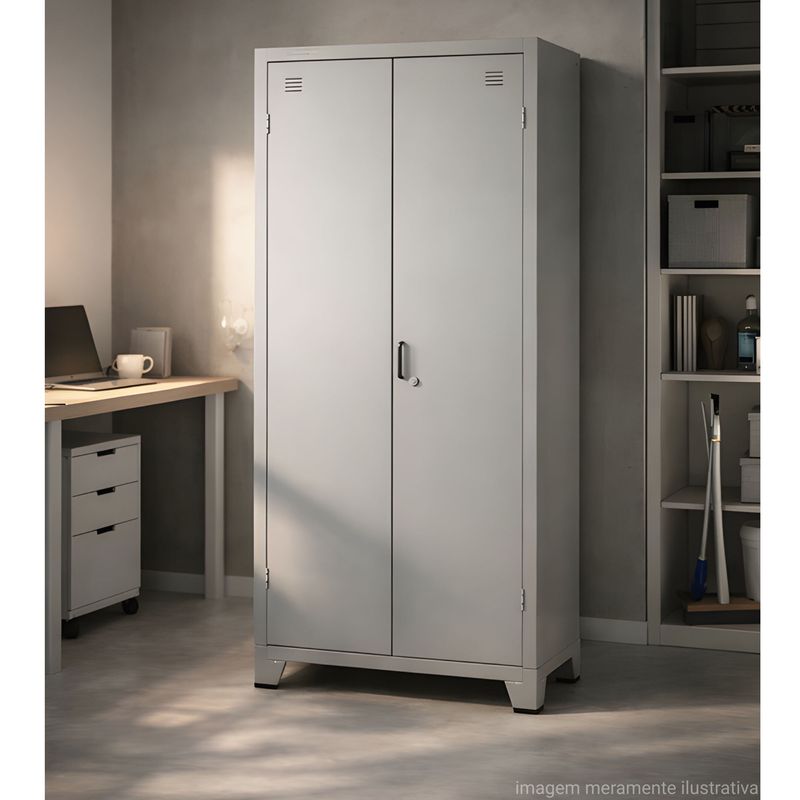 ARMARIO-DE-ACO-2-PORTAS-VENTILADO-LISO-CINZA-COM-FECHADURA---AMAPA