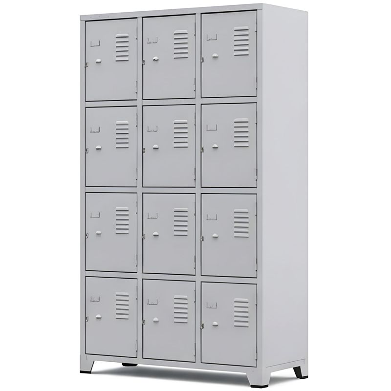 ROUPEIRO-DE-ACO-12-PORTAS-PEQUENAS-COM-TRANCA-PARA-CADEADO-CINZA---AMAPA