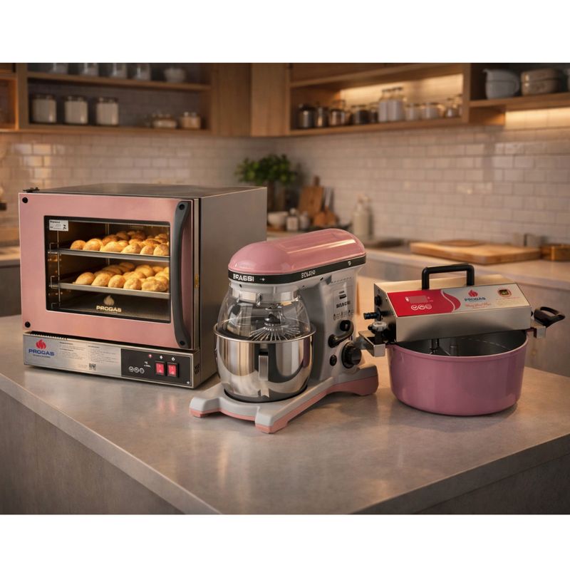 KIT-FORNO-FASTOVEN-DIGITAL-PRP-004-ROSA-127V---MOGMIX-7L-BIVOLT---BATEDEIRA-ECLAIR-ROSA-BIVOLT---PROGAS