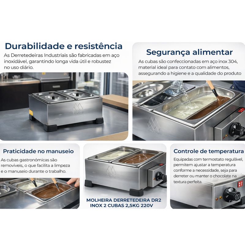 MOLHEIRA-DERRETEDEIRA-DR2-INOX-2-CUBAS-25KG-220V---MARCHESONI