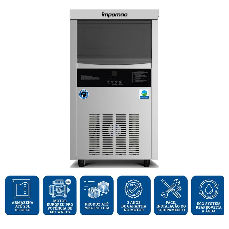 MAQUINA-DE-GELO-CUBO-TH80X-75KG-DIA-20L-INOX-220V---IMPOMAC