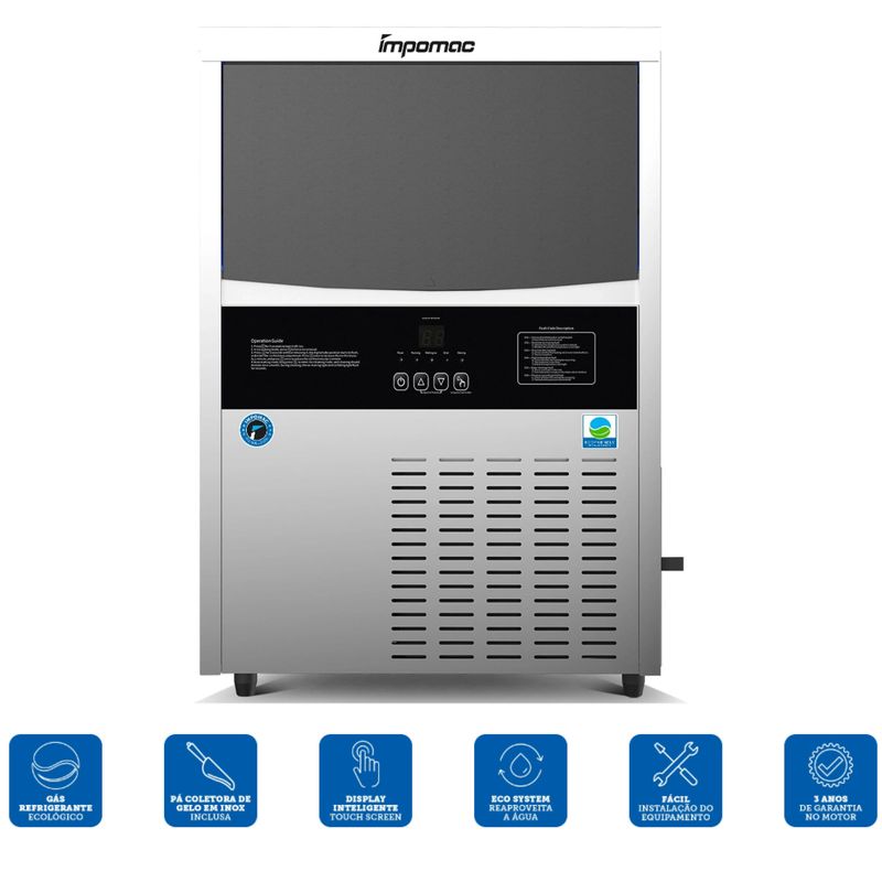 MAQUINA-DE-GELO-CUBO-TH210X-120KG-DIA-45L-INOX-220V---IMPOMAC