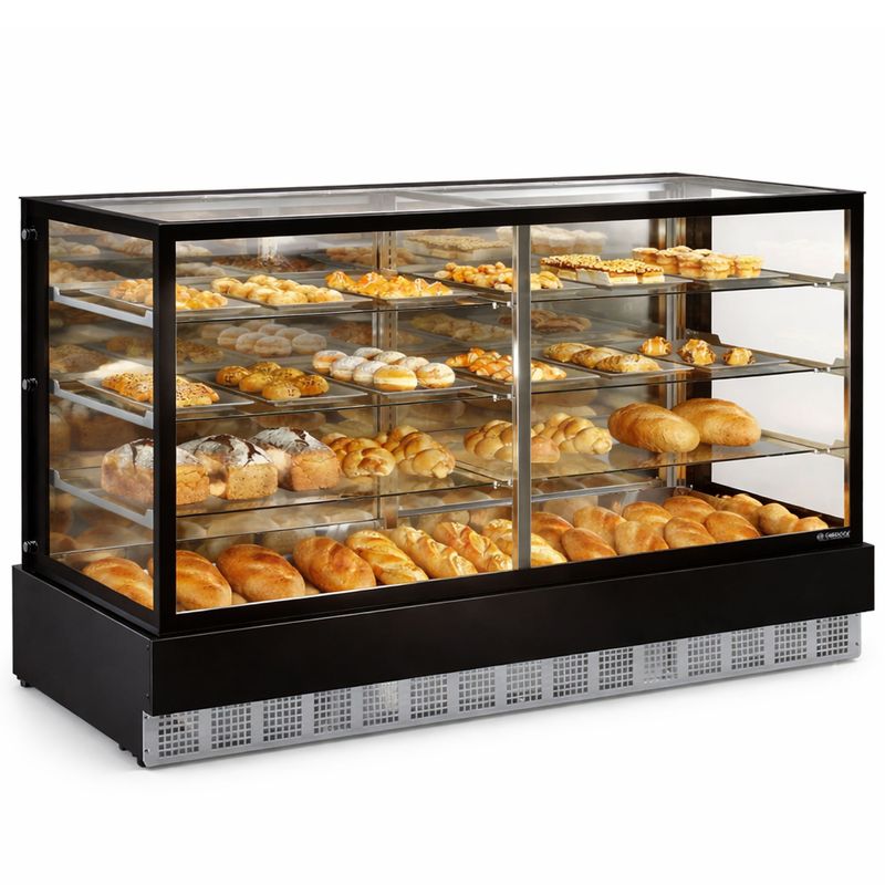 VITRINE-NEUTRA-MGEN-200-PRETO-VIDRO-RETO-SEM-BANDEJA-BIVOLT---GELOPAR