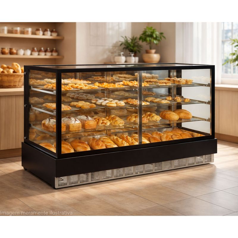 VITRINE-NEUTRA-MGEN-200-PRETO-VIDRO-RETO-SEM-BANDEJA-BIVOLT---GELOPAR