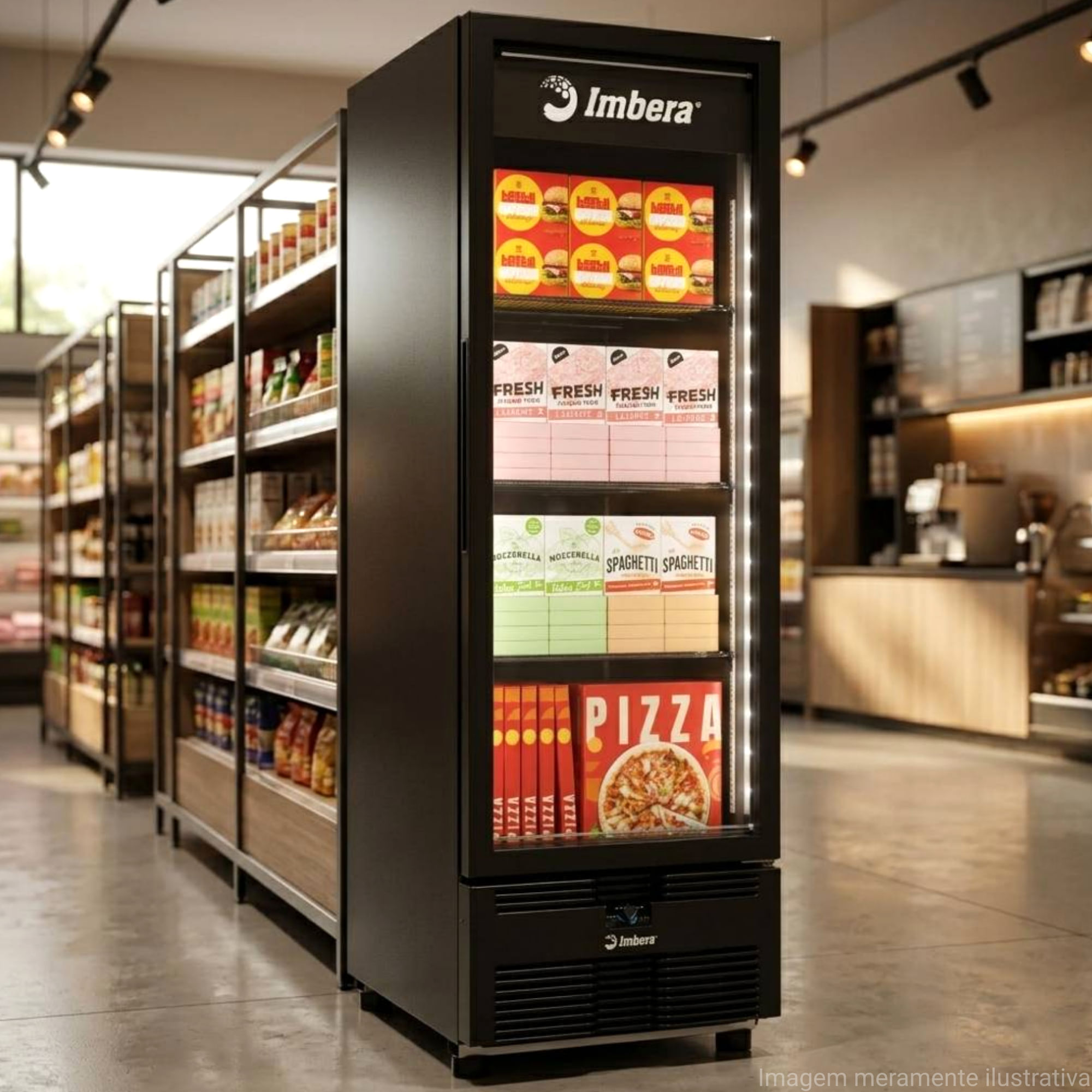 Freezer Vertical Tripla Acao Evz-21 Todo Preto 576L Porta Vidro