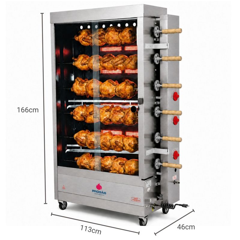 MAQUINA-DE-FRANGO-GAS-30-ASSADOS-INFRAVERMELHO-PR-631TR-ESPETO-ELETRICO---PROGAS