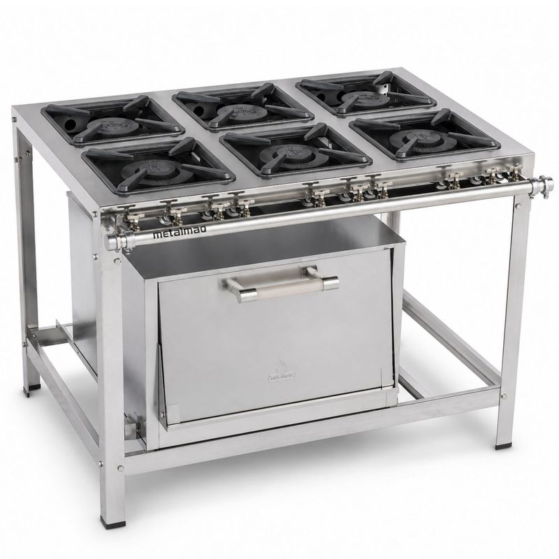FOGAO-6-BOCAS-M-19-PREMIUM-30X30CM-GAS-GLP-BAIXA-PRESSAO-PERFIL-65CM-COM-FORNO---METALMAQ