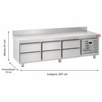BALCAO-REFRIGERADOR-DE-BASE-BRG-20-6-GAVETAS-220V---RED-CHAMELEON
