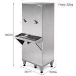 BEBEDOURO-INOX-50-LITROS-2-TORNEIRAS-COM-FILTRO-127V---FRISBEL
