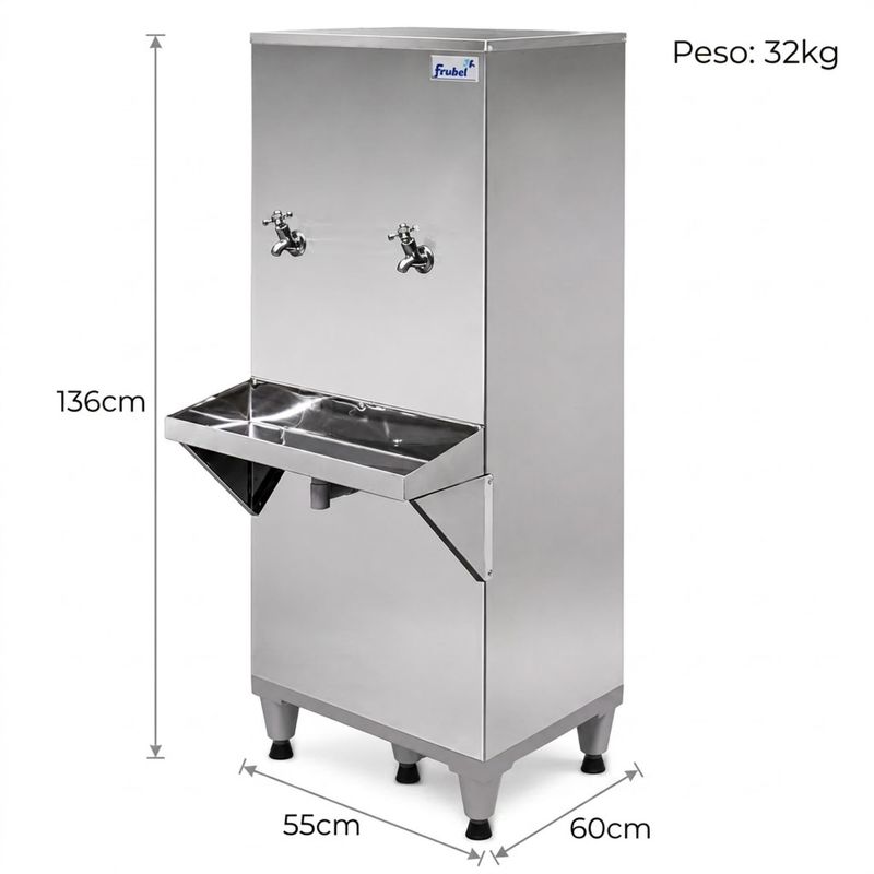 BEBEDOURO-INOX-50-LITROS-2-TORNEIRAS-COM-FILTRO-127V---FRISBEL